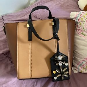 Kate Landry Brown Tone Small Tote Bag